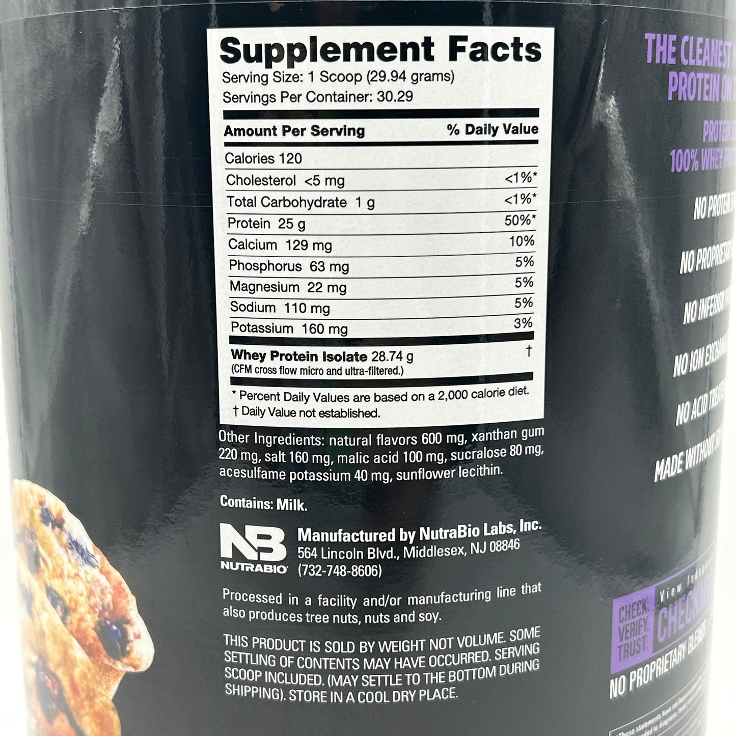 Nutrabio Whey Protein Isolate Blueberry Muffin