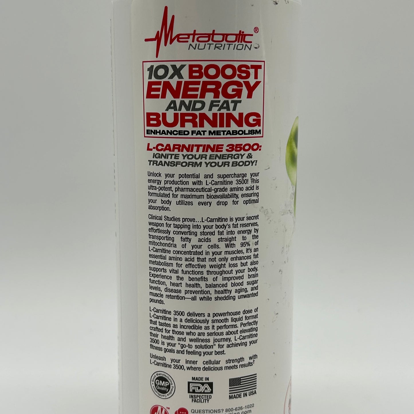 Metabolic Nutrition “L-Carnitine 3500” Liquid Amino Acid