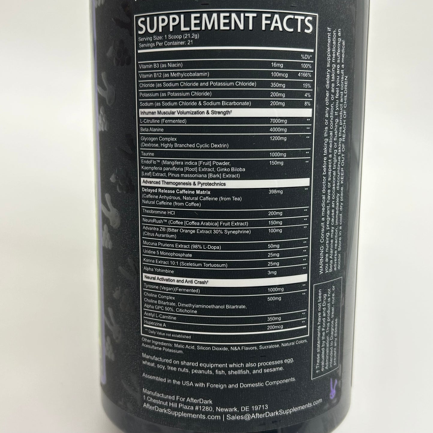 Afterdark “Void” Advanced High Stim Pre Workout