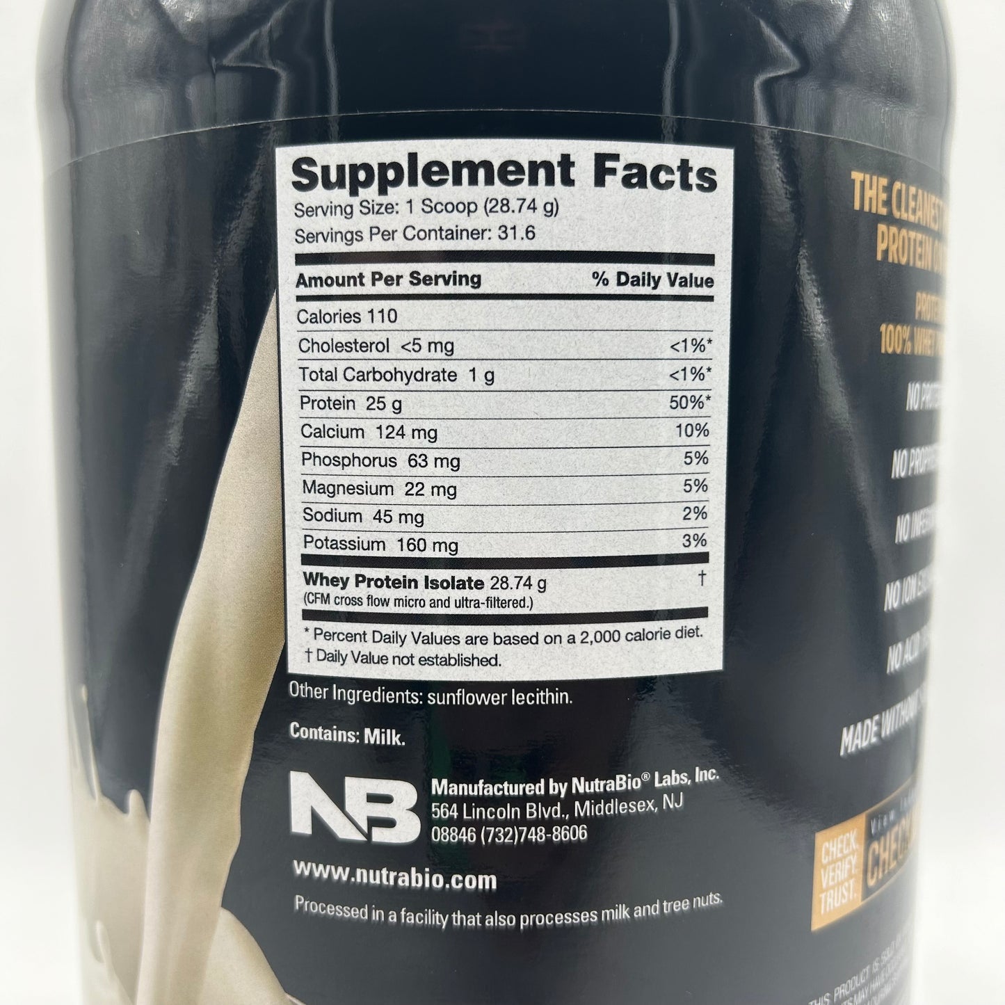 Nutrabio Whey Protein Isolate - 2lb