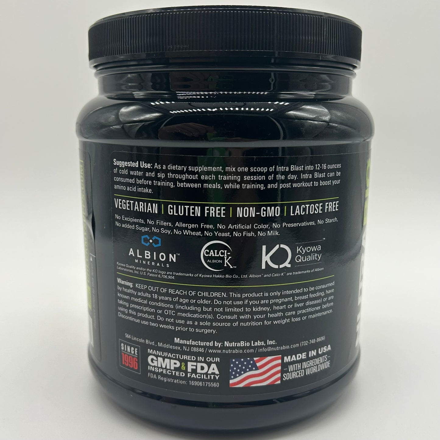 NutraBio “INTRABLAST” Amino Acid Hydration Pump Supplement