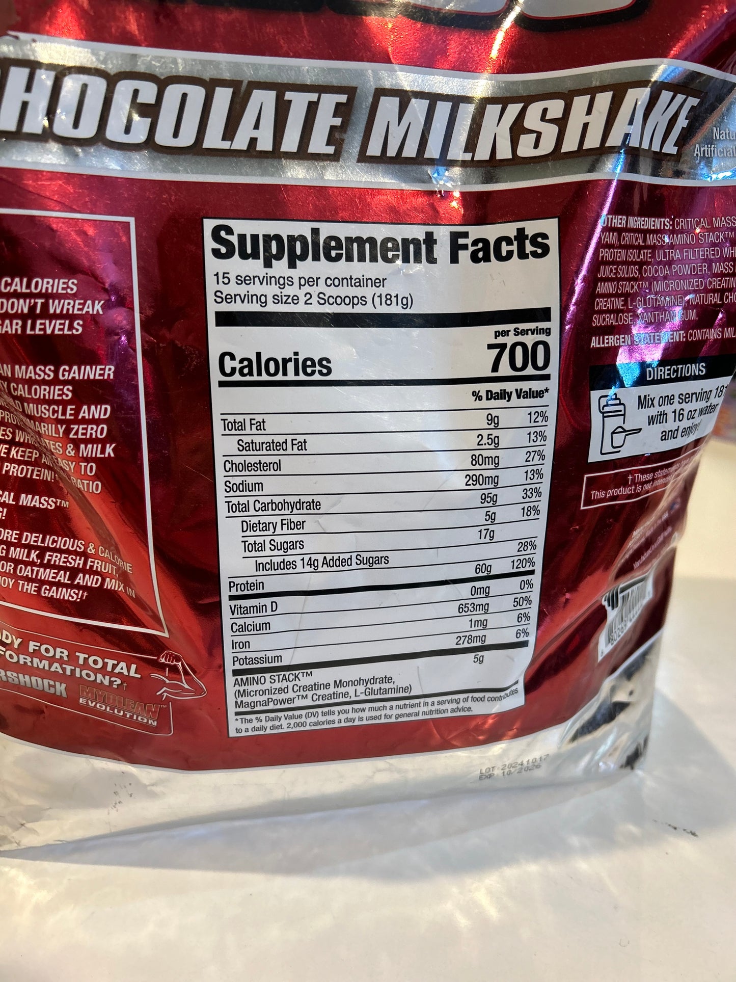 Myogenix “AFTERSHOCK” Critical Mass Mass Gainer