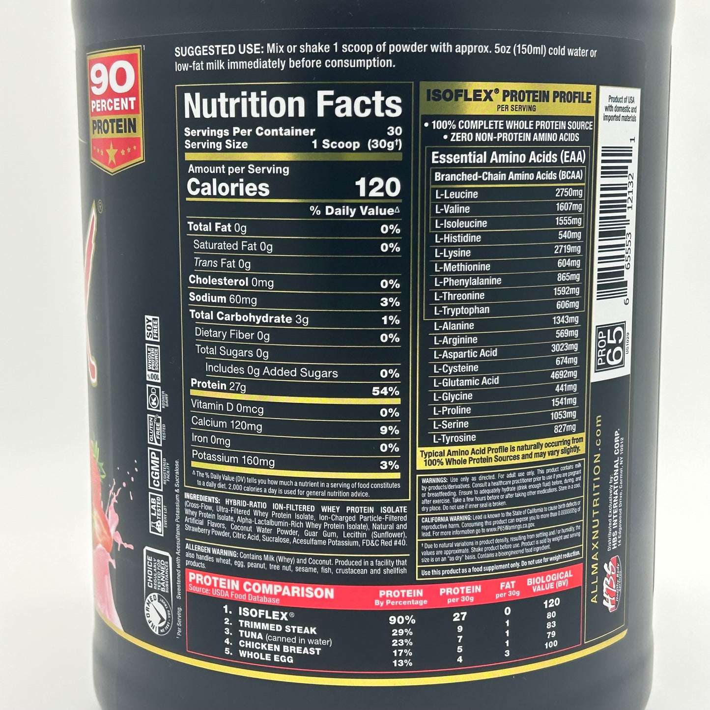 ALLMAX “Isoflex” Pure Whey Isolate Protein Power
