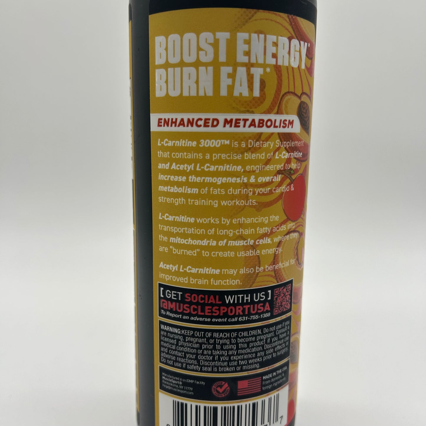 MuscleSport “L-Carnitine 3000” Stim Free Liquid Fat Burner