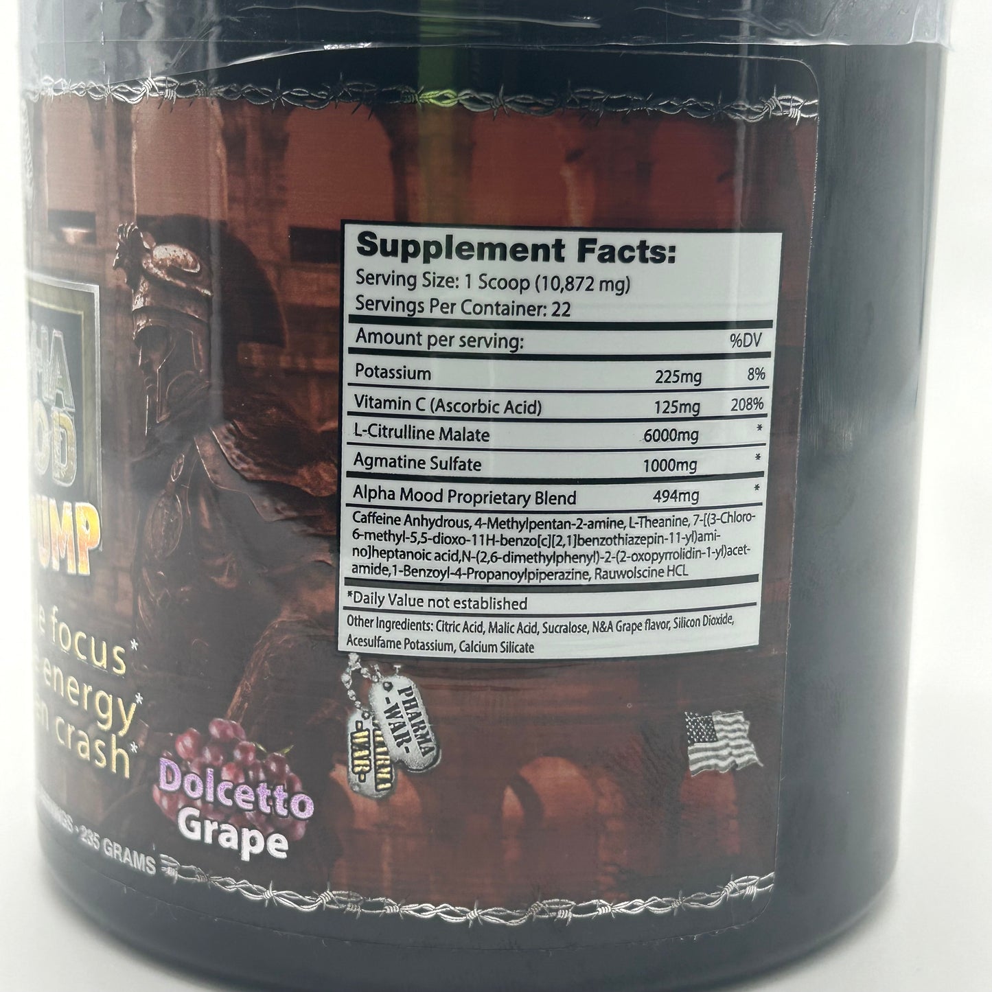 Pharma War “Alpha Mood Pump” Nootropic High Stim Pre Workout