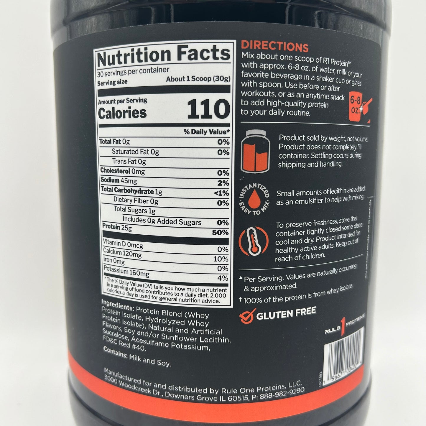 Rule 1 “R1 Protein” Whey Protein Isolate Powder