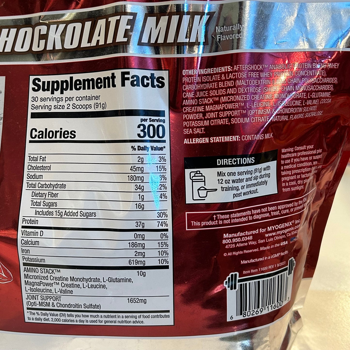 Myogenix “AFTERSHOCK” Post Workout Catalyst Protein Powder