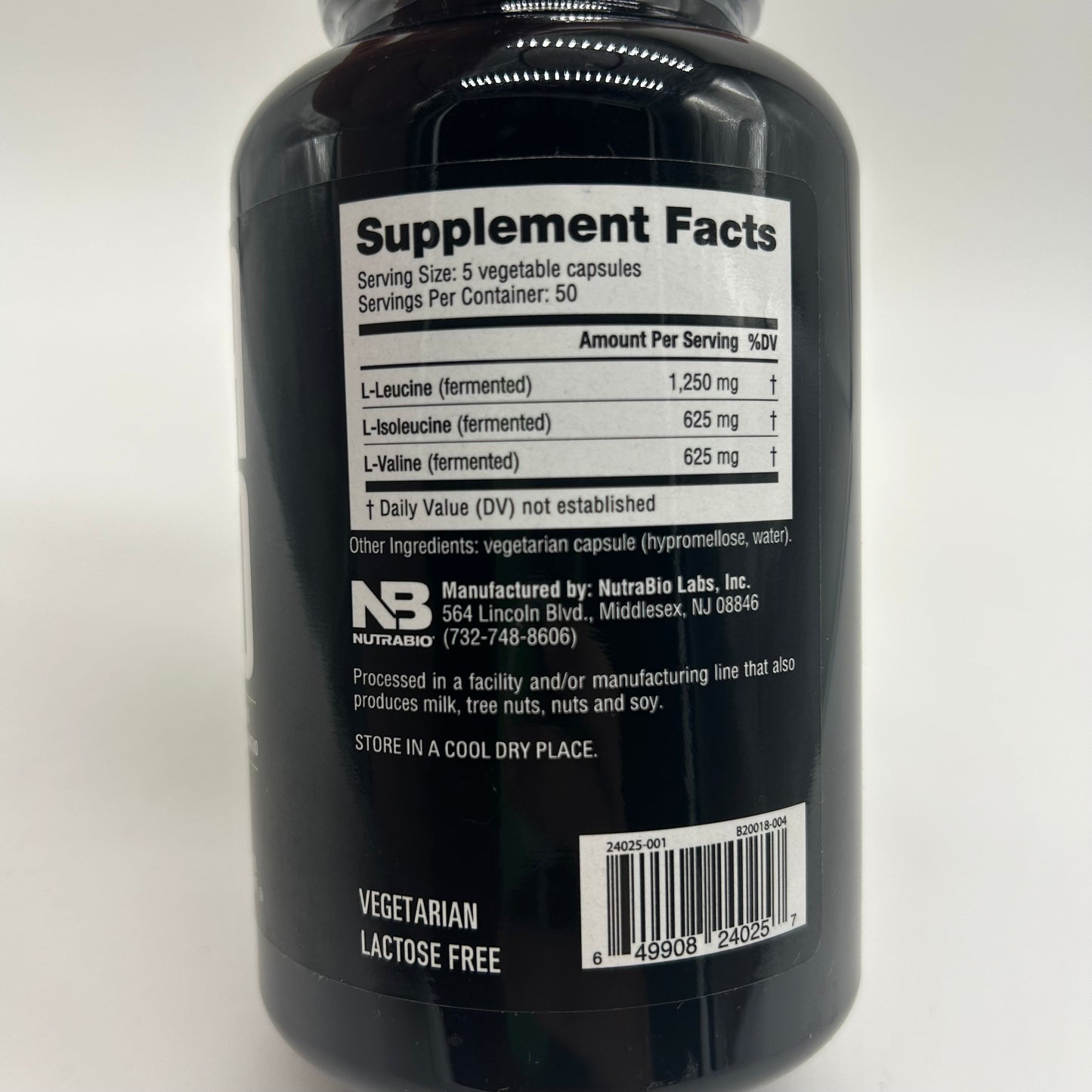 NutraBio “BCAA 2500” Branched Chain Amino Acid Supplement