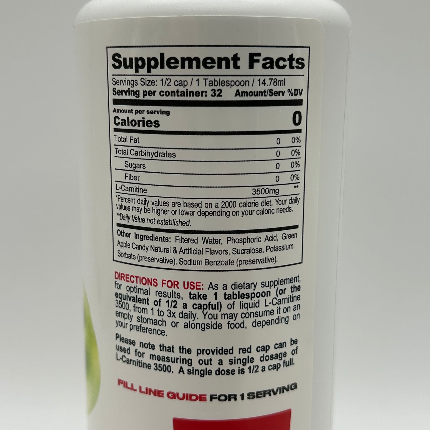 Metabolic Nutrition “L-Carnitine 3500” Liquid Amino Acid