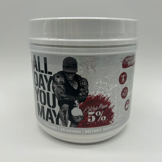 Rich Piana’s 5% Nutrition “ALL DAY YOU MAY” Pre-Intra-Post Workout Supplement - Muscle and Joint Support