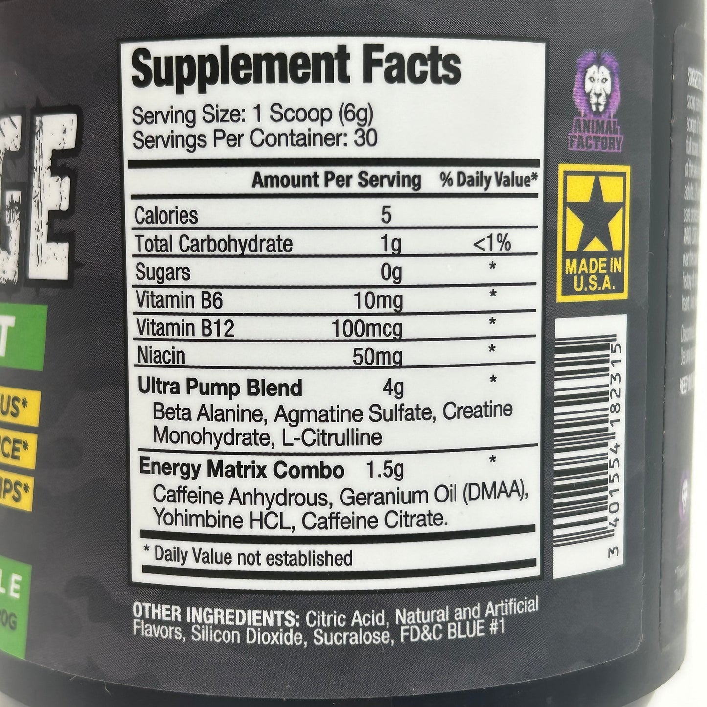 ANIMALFACTORY “Mamba Rage” DMAA Extreme Stim Pre Workout