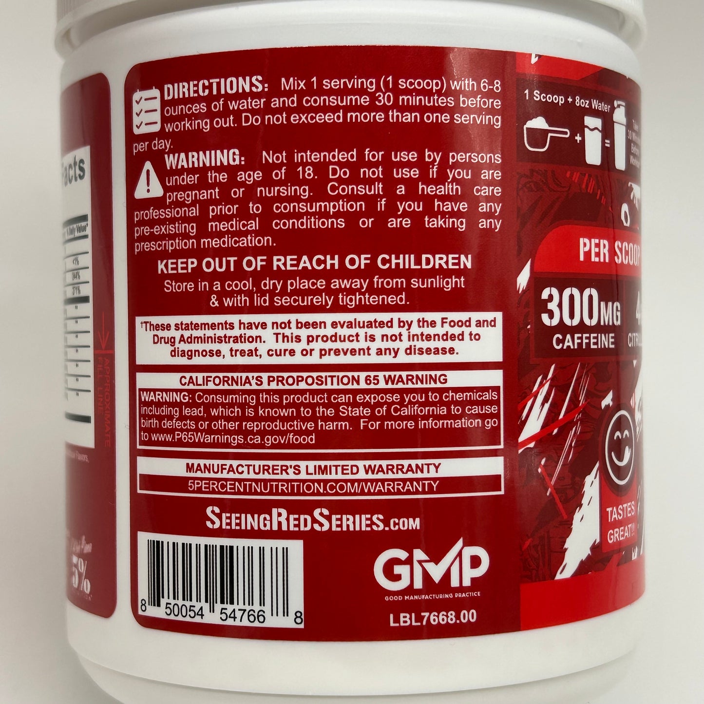 5% Nutrition PRE workout Italian Lemon Ice