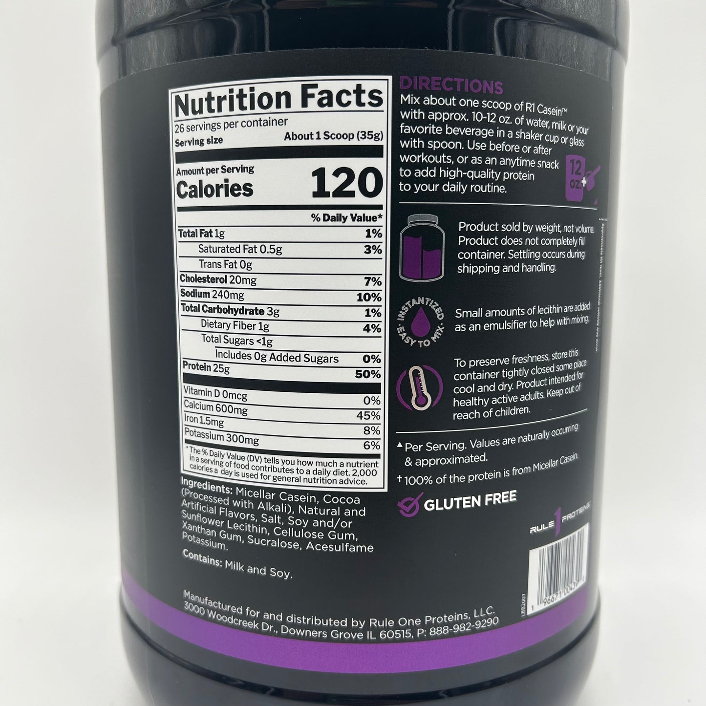 Rule 1 “R1 Casein” 100% Micellar Casein Protein Powder